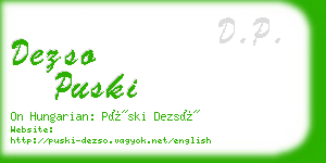 dezso puski business card